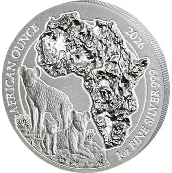 Stříbrná mince The African Silver Ounce Spotted Hyena Rwanda 1 Oz 2026