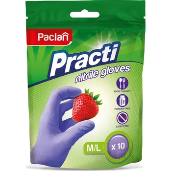 Pracovní rukavice Rukavice na jedno použití Paclan vel. M M/L nitrilové 10 ks