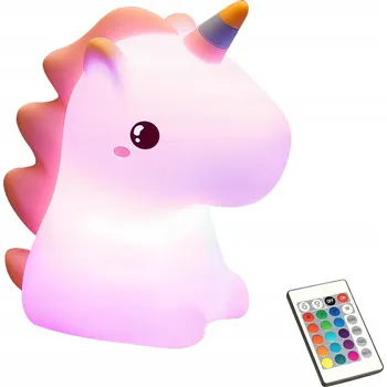 Dětské svítidlo Noční lampa pro děti silikonová LED jednorožec světlo 16 barev