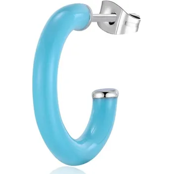 Náušnice Single kruhová náušnice se světle modrým smaltem Vibes SVB45 S Agapo