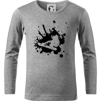 Chlapecké tričko Snowboard splash - Triko dětské Long Sleeve - 146 cm/10 let ( Tmavě šedý melír )