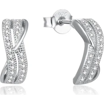 Náušnice Moderní stříbrné náušnice s čirými zirkony AGUP2261 Beneto