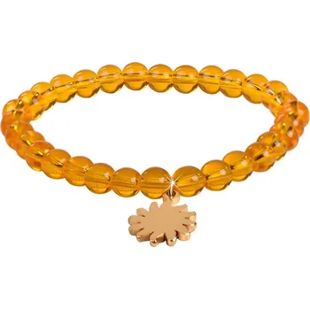 Náramek Korálkový náramek z citrínu se sluníčkem Troli / Délka: 18 cm