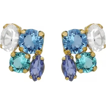 Náušnice Módní pozlacené náušnice pecky s krystaly Lisbon A4792-MDT Victoria Cruz