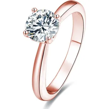 Prsten Růžově pozlacený stříbrný prsten s krystaly AGG201 Beneto / Obvod: 52 mm - 52 mm