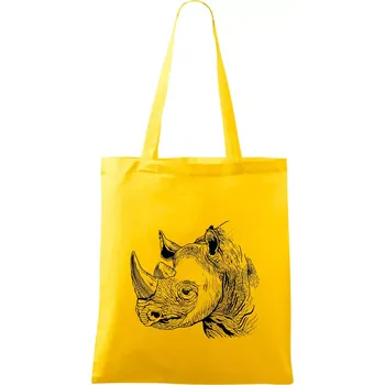 Nosorožec černobílý (Pecka design) - Taška bavlněná - 42 x 38 cm ( Žlutá )