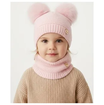 Šála Set čepice a tunelová šála Guess A4BZ01 Z2QP0 Růžová L