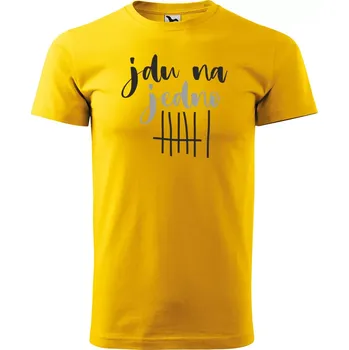 Pánské tričko Sablio Tričko s potiskem Jdu na jedno - žluté 4XL