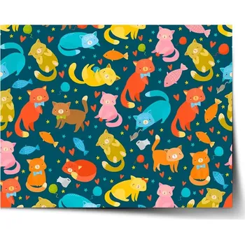 Plakát Sablio Plakát Kočky s rybkami - 90x60 cm