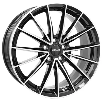 Alu kolo Alu kola MONACO WHEELS GP14, 18x7.5 5x112 ET45, černá lesklá + leštění