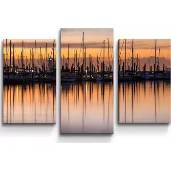 Obraz Sablio Obraz - 3-dílný Večerní přístav - 75x50 cm