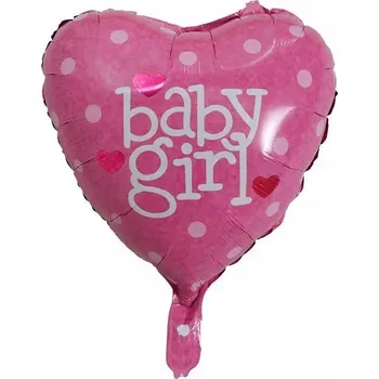 Balónek Fóliový balónek srdce "Baby girl" 45 cm