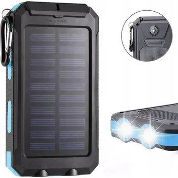 Powerbanka SOLÁRNÍ POWERBANKA 10000mAh VODĚODOLNÁ S LED SVÍTILNOU