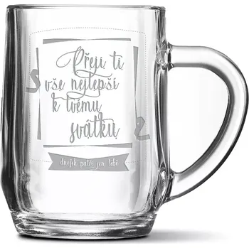 Sklenice Sablio Půllitr Přeji ti vše nejlepší k tvému svátku: 0,5