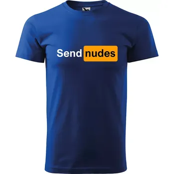 Sablio Tričko s potiskem Send nudes - modré 5XL