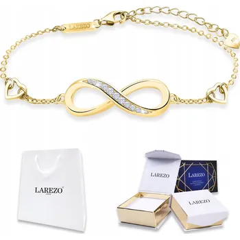 Náramek Zlatý náramek s nekonečnem a zirkony, nekonečno STŘÍBRO 925