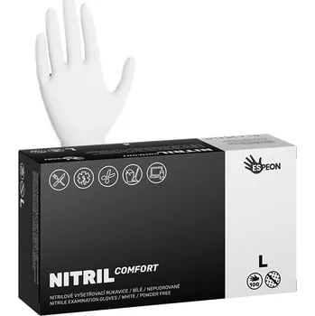 Vyšetřovací rukavice Espeon Nitrilové rukavice nepudrované bílé 100 ks