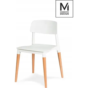 Jídelní židle MODESTO židle ECCO bílá - polypropylen, buková podnož