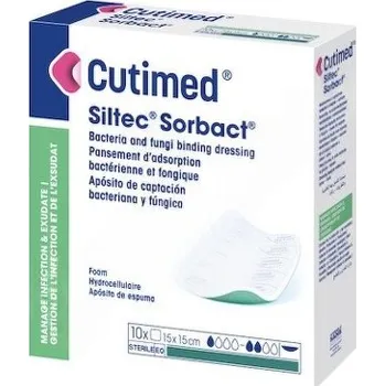 Krytí na ránu Cutimed Siltec Sorbact B antim.kr.ster.15x15cm10ks