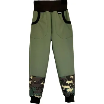 Chlapecké kalhoty Záhoří Rudel Dětské myslivecké softshellové kalhoty - jeleni - Velikost 152