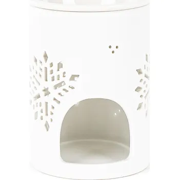 Aroma lampa Porcelánová aromalampa Snow flower bílá, 8,5 x 12 cm