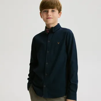 Reserved - Bavlněná košile s motýlkem - tmavomodrá - 659HF-59X - 659HF-59X-164