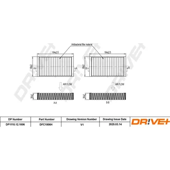 Kabinový filtr Kabinový (pylový) filtr DRIVE+ DP1110.12.1006