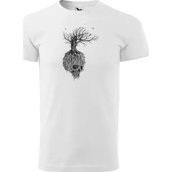 Pánské tričko Sablio Tričko s potiskem Skull 2 - bílé 5XL