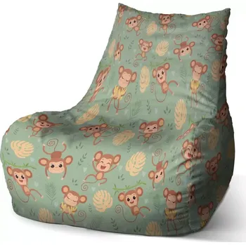 Sedací pytel Sablio Sedací vak Bean Roztomilé opičky - 100 x 90 x 45 cm
