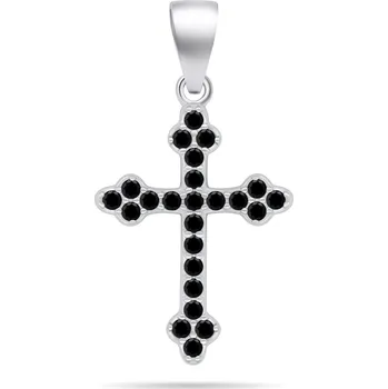 Přívěsek Brilio Silver Stříbrný přívěsek s černými zirkony Křížek PT84WBC + 2 měsíce na vrácení zboží