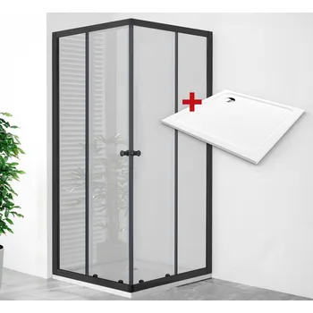 WellMall Point Q Rocky 80 x 80 kout čirý černý