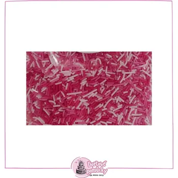 Přisada na vaření a pečení Cukrový posyp Love – růžovo-bílý tyčinkový mix (50 g)