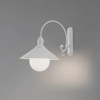 Venkovní osvětlení Argon Venkovní nástěnné svítidlo Enduro, bílé, ocel, sklo, IP44, E27 bílá, opálová matná 1 x 15 W LED - Doprava zdarma