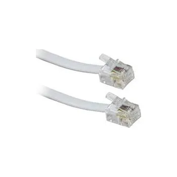 Síťový kabel BQ CABLE Kabel telefonní RJ11 vidlice, z obou stran 2m bílá