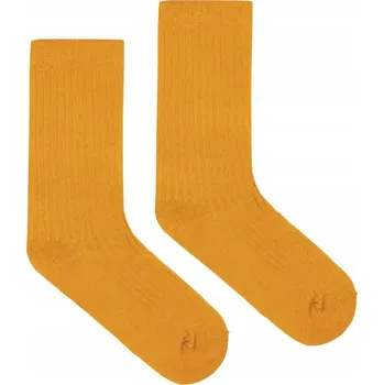 Pánské ponožky KABAK Ponožky hořčicové BO se širokým žebrováním 42-46 žluté, velikost 42-46