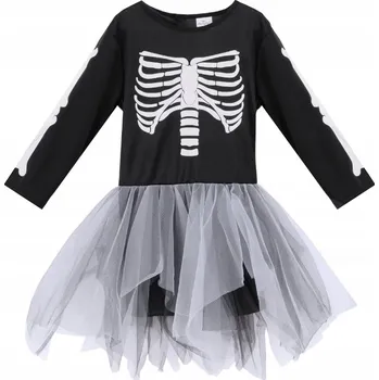 Karnevalový kostým Kostým Sklenička kostlivec šaty pro dívku Halloween 110 S