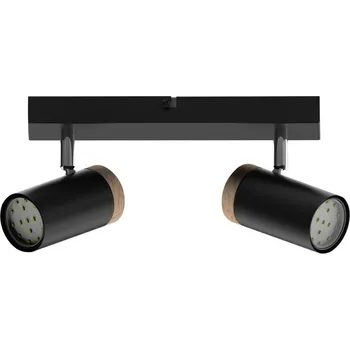 Nástěnné / stropní bodové světlo LAGOS - 2xGU10, 15W, černé / hnědé