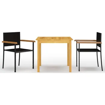 Zahradní sestava zahrada-XL 3dílný zahradní jídelní set černý 3067714