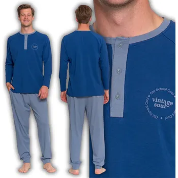 Pánské pyžamo Moraj pánské pyžamo s potiskem, dlouhý rukáv, velikost L