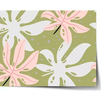 Plakát Sablio Plakát Bílé a růžové listy - 60x40 cm