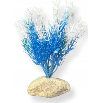 Dekorace do akvária UMĚLÁ ROSTLINA DO AKVÁRIA MODRÁ dekorace akvarijní rostlina 15 cm