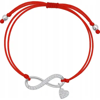 Náramek Náramek Mennica Bydgoska nekonečno se srdcem 21 cm červený