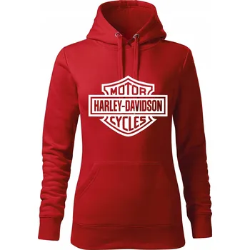 Dámská mikina Mikina s kapucí dámská D489 HARLEY DAVIDSON MOTOR červená vel M