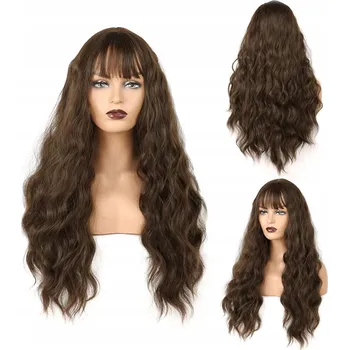 Paruka Korbi paruka dlouhé hnědé kudrnaté vlasy