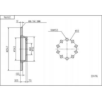 Brzdový kotouč Brzdový kotouč Hart 224 196