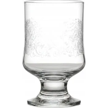 Sklenice Sklenička pohár s rostlinným motivem 310 ml na zmrzlinu a dezert