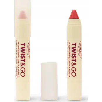 Rtěnka Vyživující balzám na rty puroBIO Twist&Go 501 neutrální, zářivě růžový