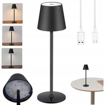 Lampička BEZDRÁTOVÁ STOLNÍ LAMPA S STMÍVAČEM LED PRO RESTAURACE - ZLATÁ