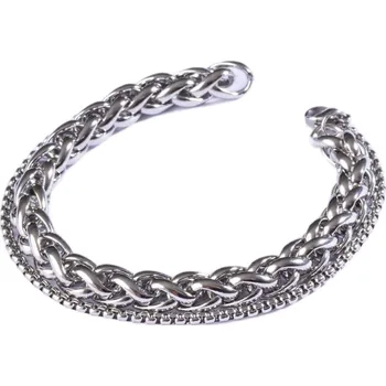 Náramek Moderní dvojitý náramek pro muže MCGB5069S Marc Malone / Délka: 19 cm