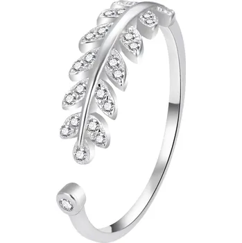 Prsten Stříbrný otevřený prsten se zirkony AGT-R60W Agato / Obvod: 57 mm - 57 mm